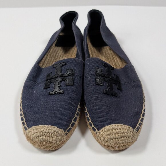 Great condition Tory Burch Weston Flat Espadrille shoes in Bright Navy - size 8M - Picture 10 of 17